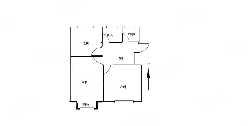 丛台区政府家属楼(展北路)3室1厅1卫58㎡南北102万