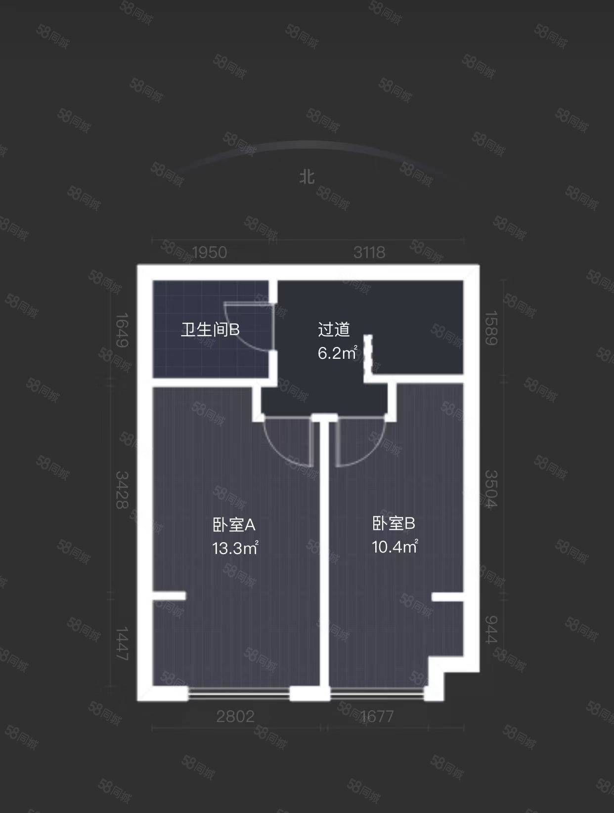 水榭花都2室1厅2卫47.74㎡南38万