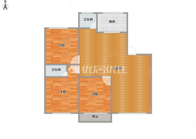 路桥一区3室2厅2卫107.2㎡南64万