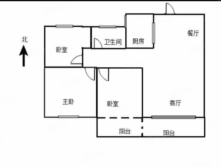 万成哈佛国际3室2厅1卫105㎡南北79.8万