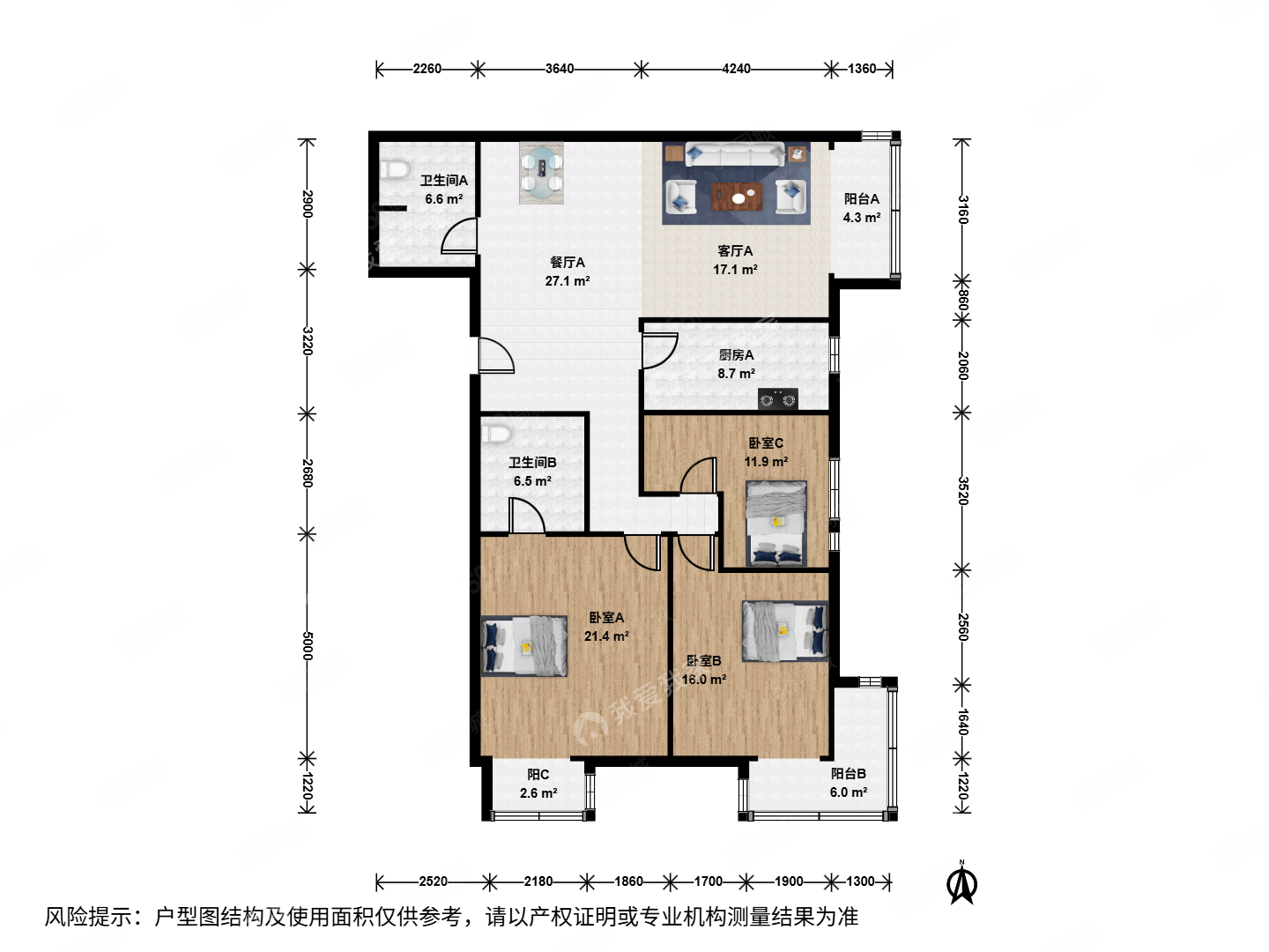 建邦華府3室2廳2衛(wèi)160.3㎡東南788萬