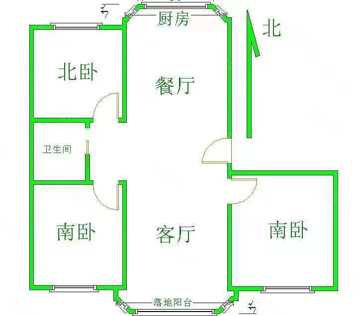 顺吉四季3室2厅1卫97㎡南北69万