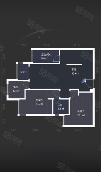 约克郡壹號湖畔3室2厅2卫98.64㎡西241万