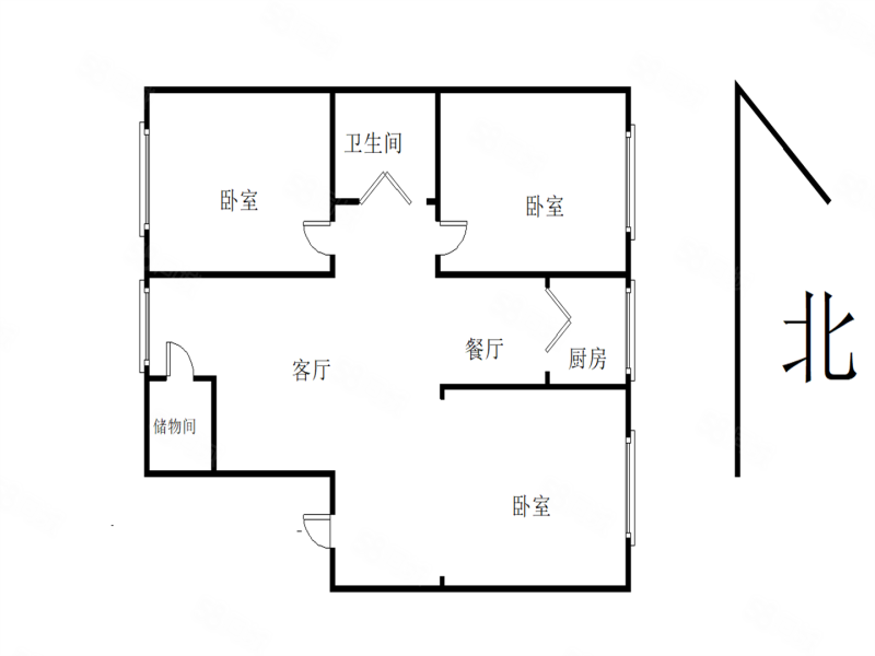 玖城乐府3室2厅1卫93.48㎡南北145万