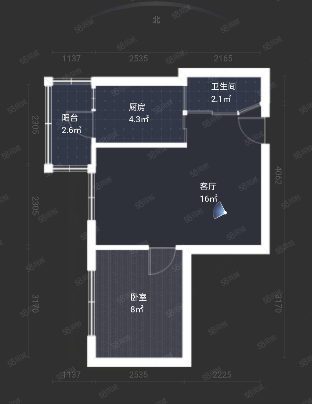 六顺二道街小区(六顺二道街1号,3号)1室1厅1卫42.6㎡西25万