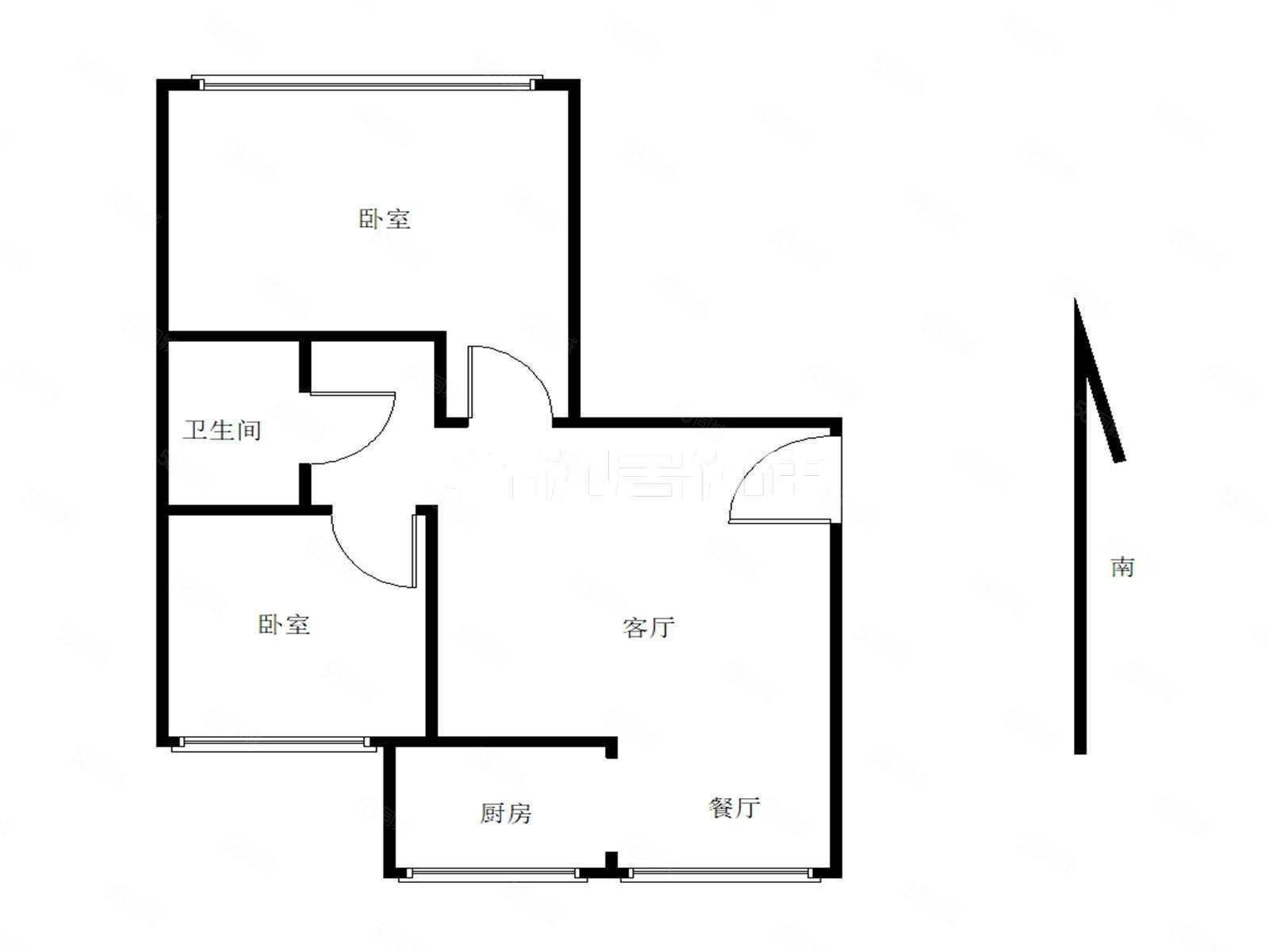 昕嘉园2室2厅1卫104㎡南北96万