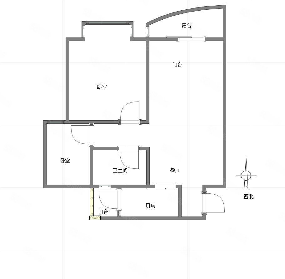 华新都市花园2室2厅1卫81㎡南北82万