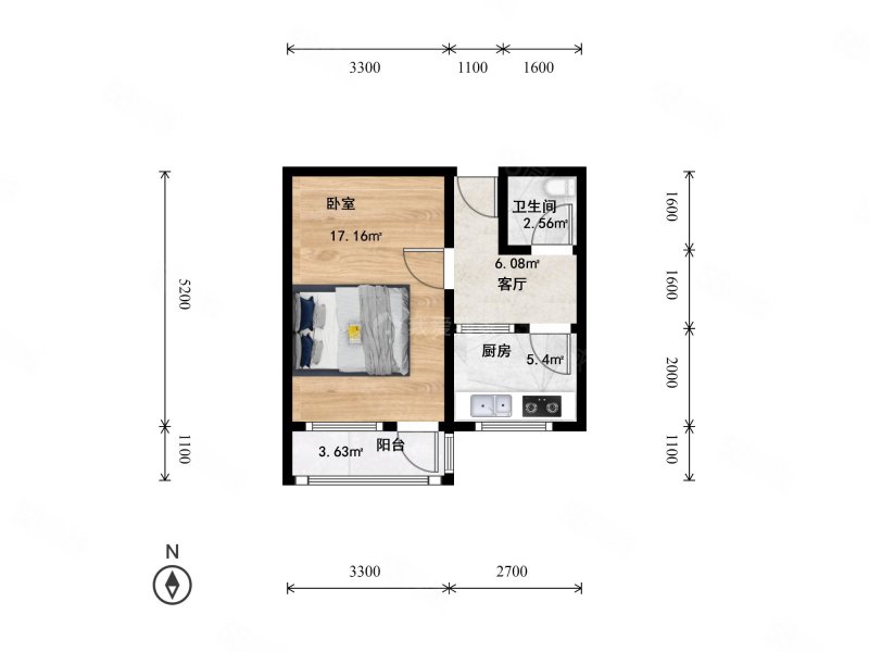 崇文门东大街社区1室1厅1卫40.35㎡南468万