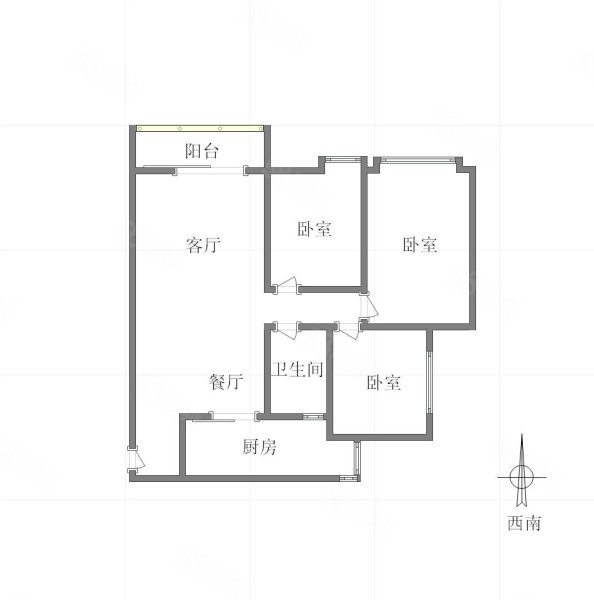 北大资源海樾府D区3室2厅1卫88㎡南北82万