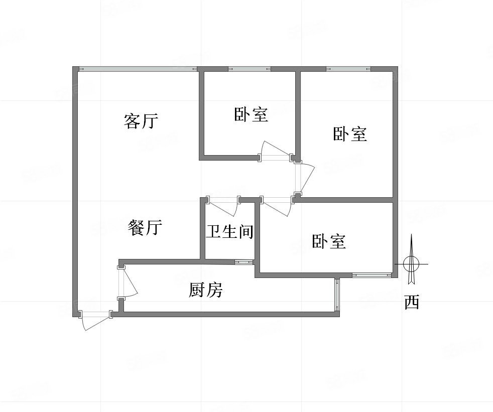 瑜康社区3室2厅1卫89㎡南北75万