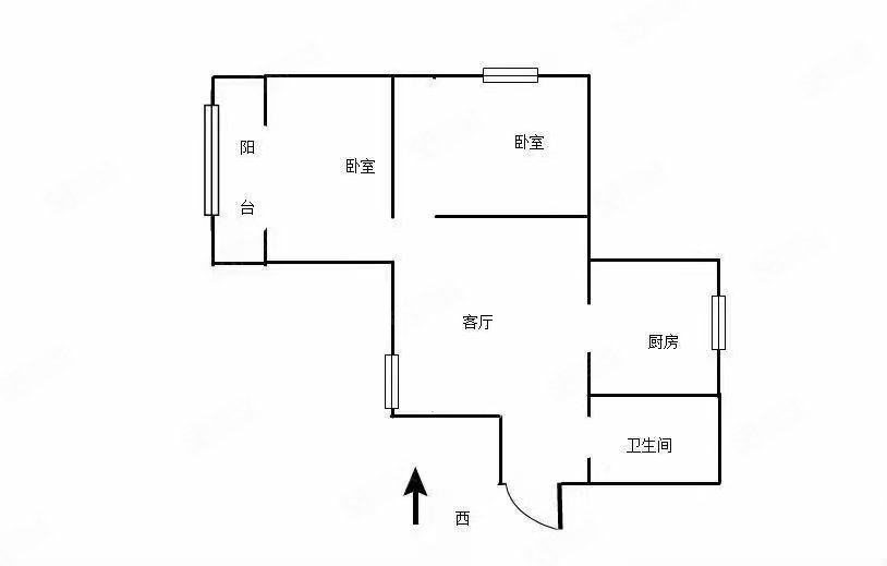 安康花园2室2厅1卫97㎡南北57万