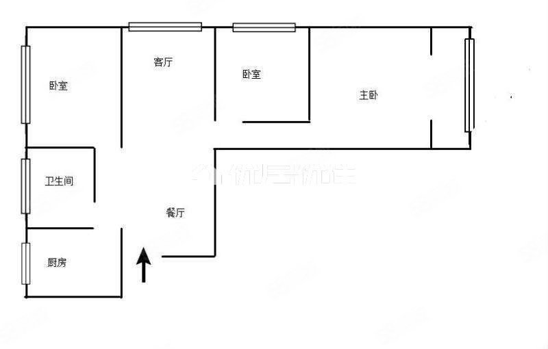 东辰心语3室2厅1卫92㎡南北63万