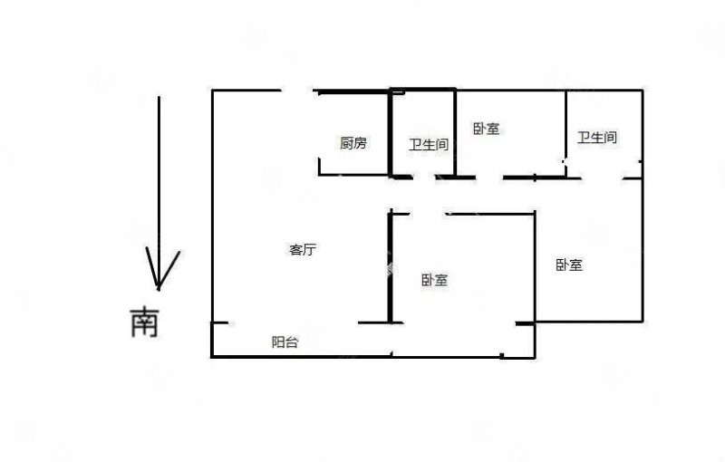 绿城诚园3室2厅2卫105㎡南北160万