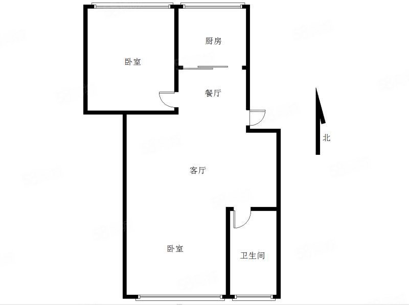 成龙嘉园2室2厅1卫75.57㎡南北49.5万