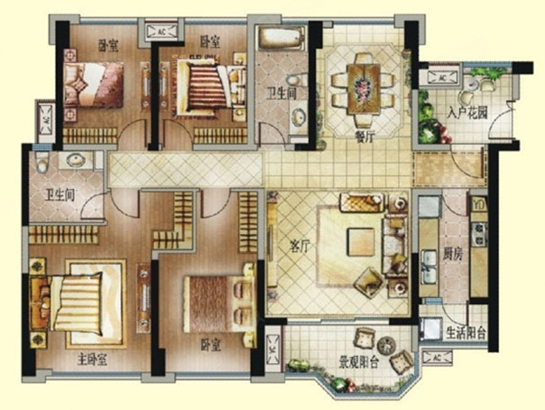 幸福家园二期电梯高层复式300平方全新豪华装