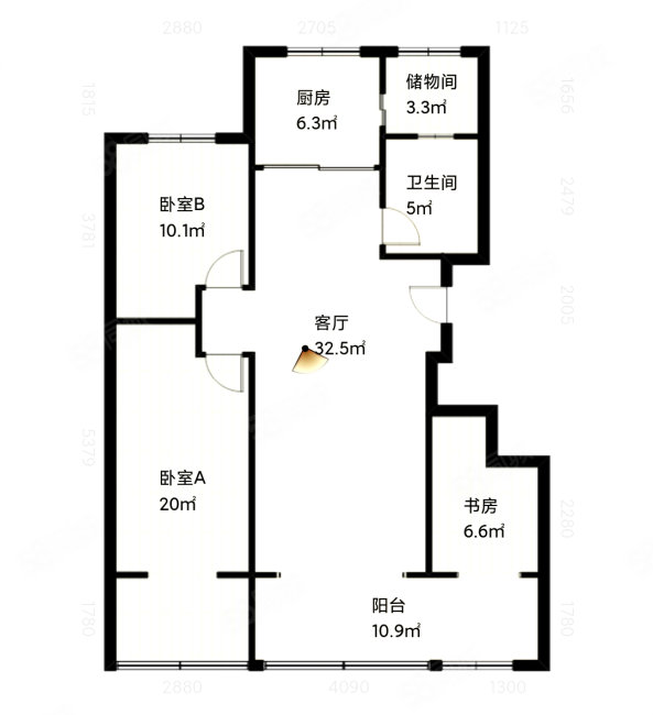 美和苑3室2厅1卫121㎡南北97万