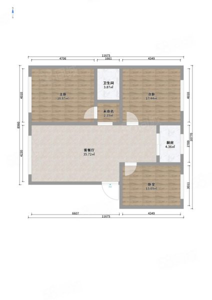 领先世纪大厦3室2厅1卫126㎡南北68万