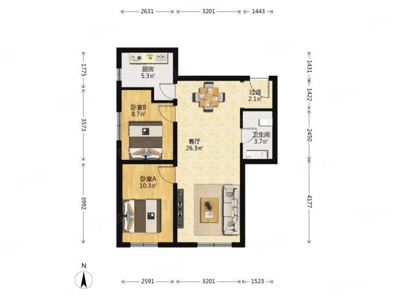 金隅瑞和园2室1厅1卫76.25㎡南499万