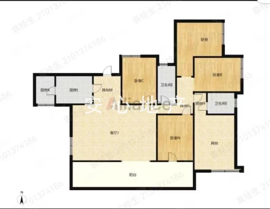 天秀湾4室2厅2卫202㎡南北270万