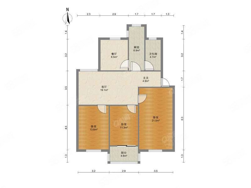 省公安厅宿舍3室2厅1卫111.6㎡南北380万