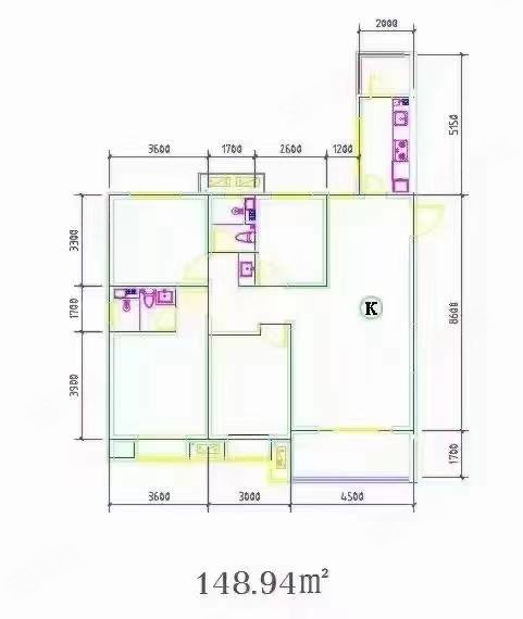 安诚御花苑(A区)4室2厅2卫148㎡南北75万