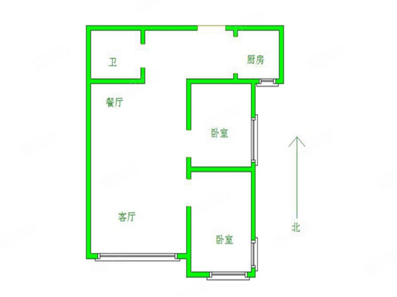 玉带湾2室2厅1卫87.61㎡南93.8万