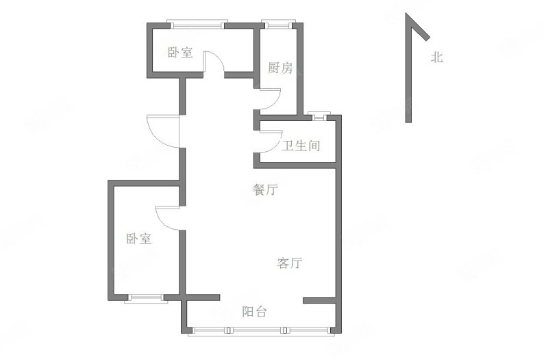 豪庭御都2室2厅1卫107㎡南72万