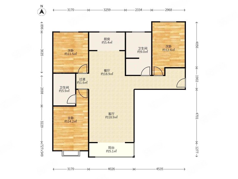 天颐佳苑3室2厅2卫135㎡南北200万