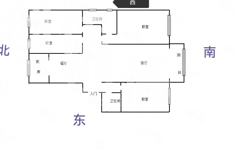 荣盛华府3室2厅2卫120.72㎡南北193万