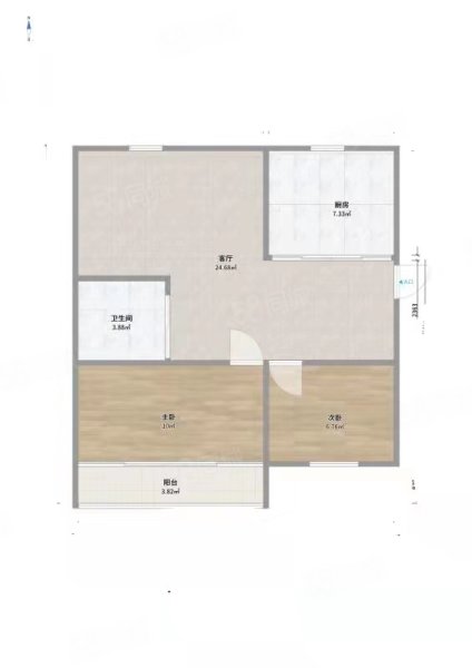 皇家大厦3室1厅1卫105㎡南北548万