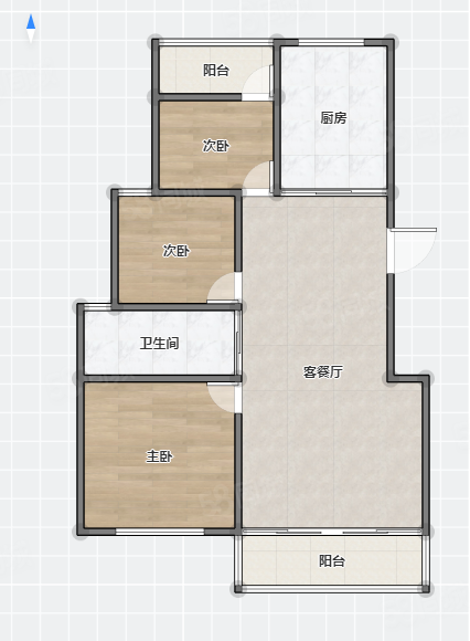 逸龙府3室2厅1卫97㎡南北77万