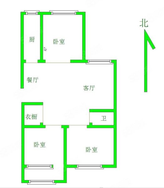 水城嘉苑3室2厅1卫120㎡南北175万