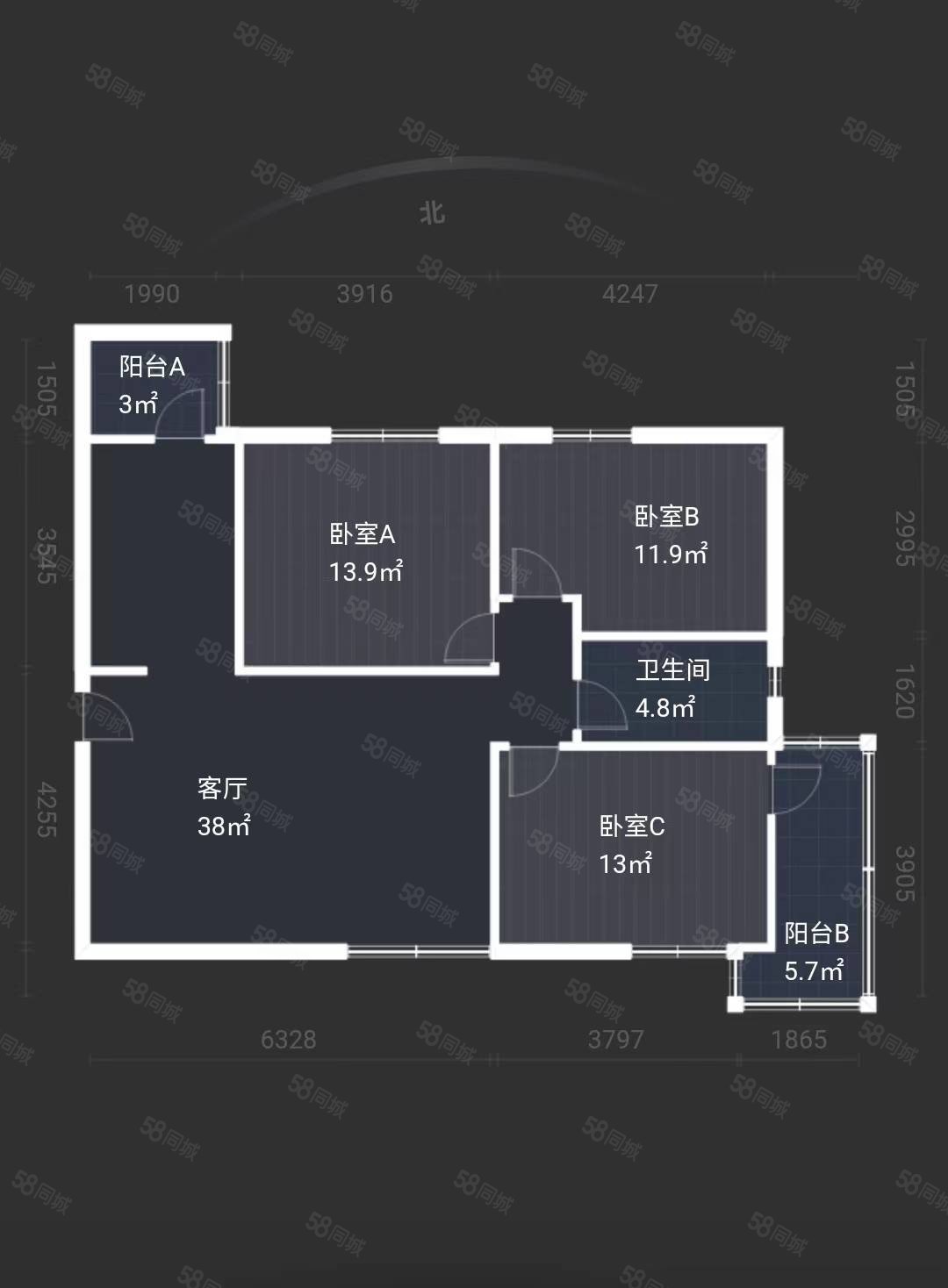 省出版局家属院3室2厅1卫103㎡南北103万