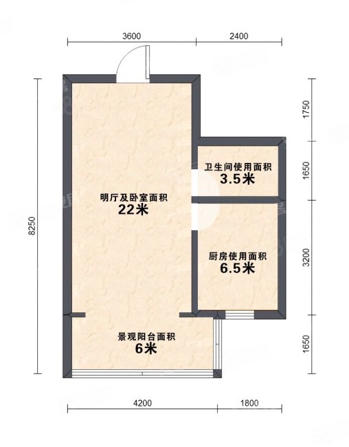 华远水木清华1室0厅1卫54.65㎡南47万