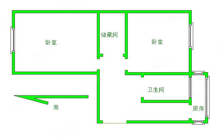 丹东里2室1厅1卫67.7㎡南105万