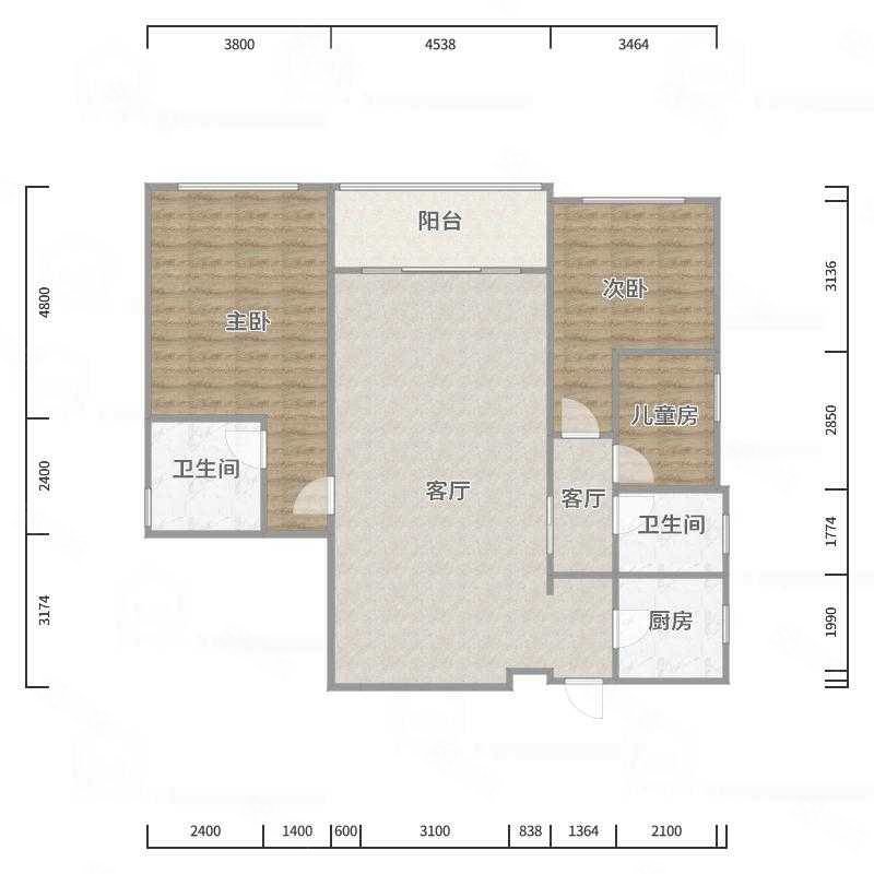 东方名都3室2厅2卫135㎡南北74.8万