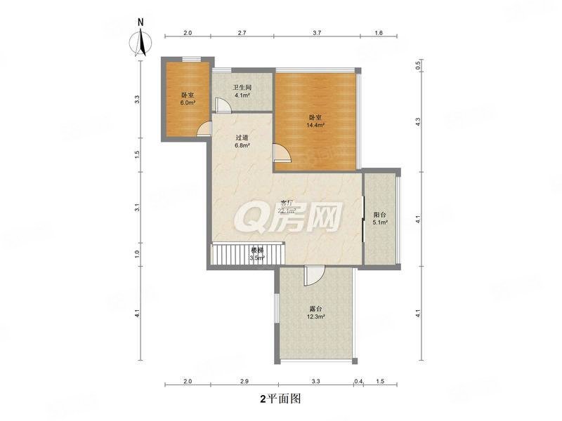 大富绿洲3室3厅2卫91.07㎡南北160万