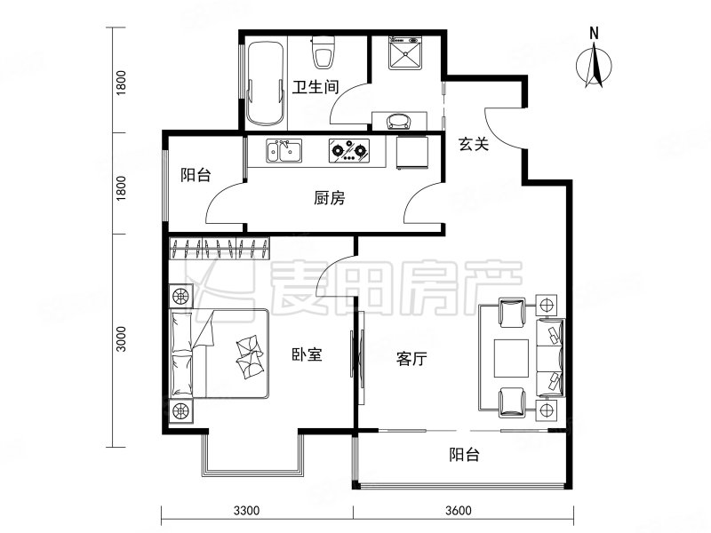 龙祥嘉园1室1厅1卫64.94㎡南435万