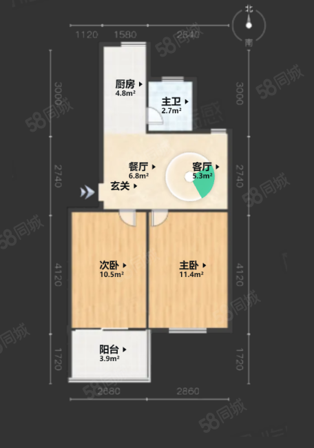 繁裕三村2室1厅1卫55㎡南138万