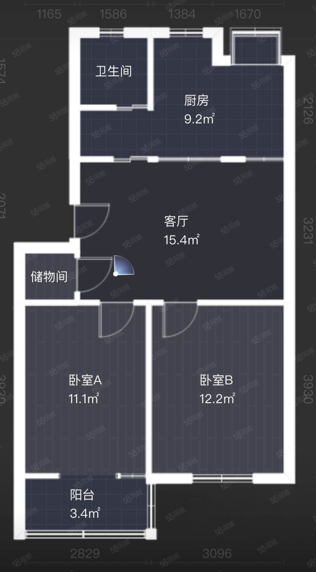 朱家岗小区2室1厅1卫67.8㎡南北32万