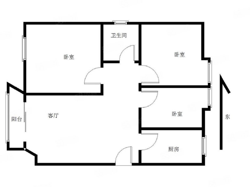 红狮大道25号小区3室2厅1卫86㎡南北61万