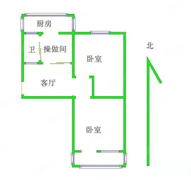 小察院2室2厅1卫61.14㎡南北81万