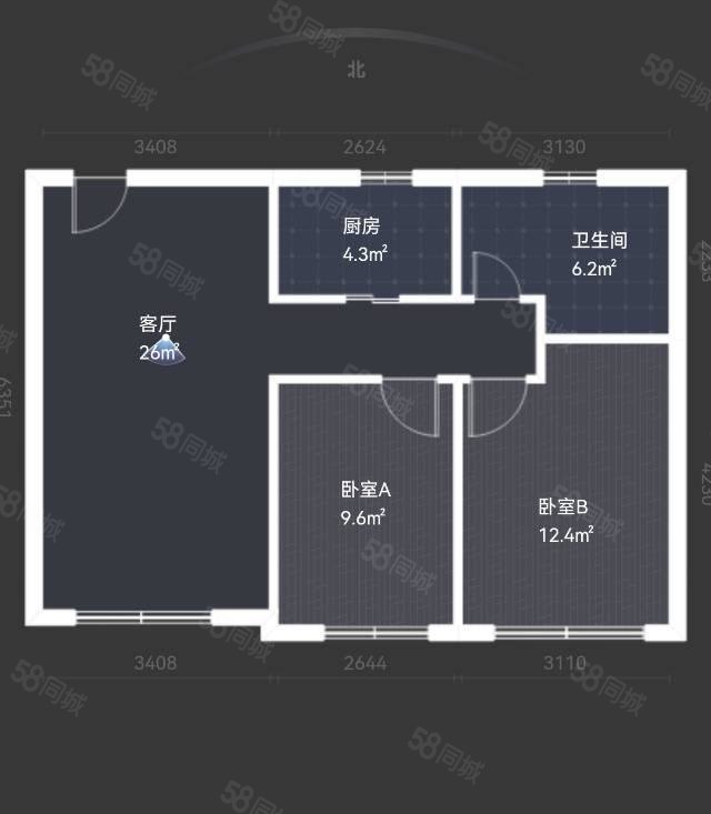 大连四季上东2室2厅1卫88.39㎡南186万