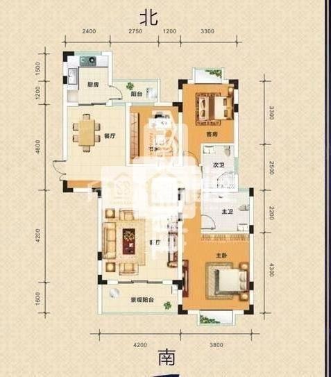 双湖湾3室2厅2卫126.19㎡南北63.8万