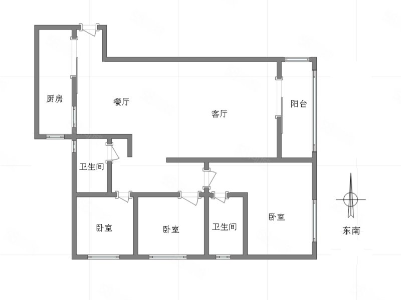 金茂珑悦(南区)3室2厅2卫108.35㎡南北165万