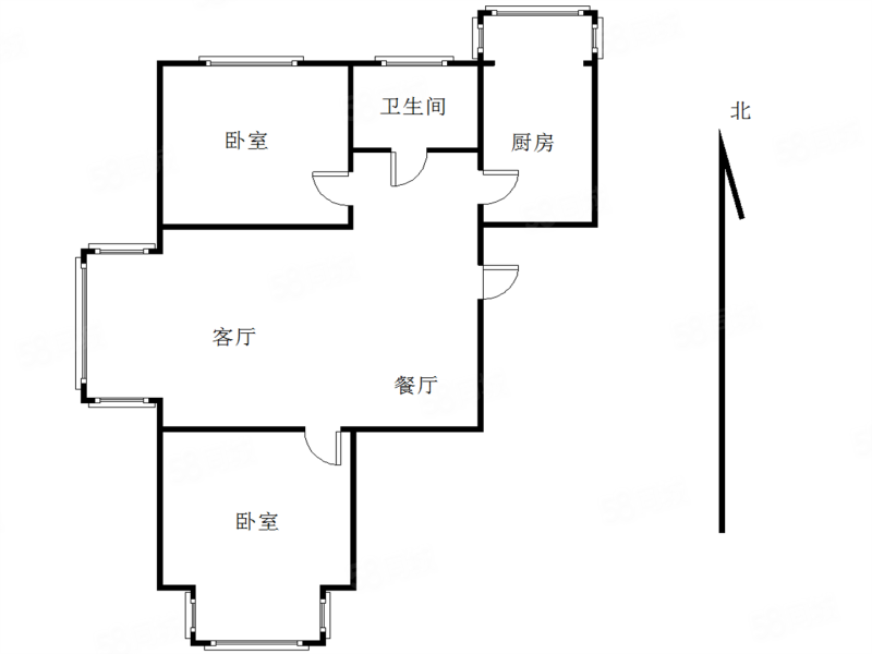 莱茵河畔2室2厅1卫94.94㎡南北95万