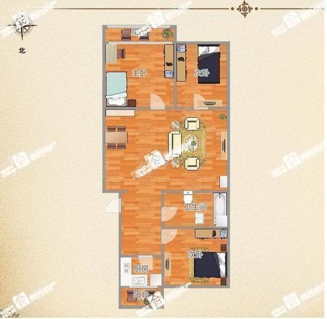 北園小區(qū)1,2號(hào)樓3室1廳1衛(wèi)78.32㎡南北142萬(wàn)