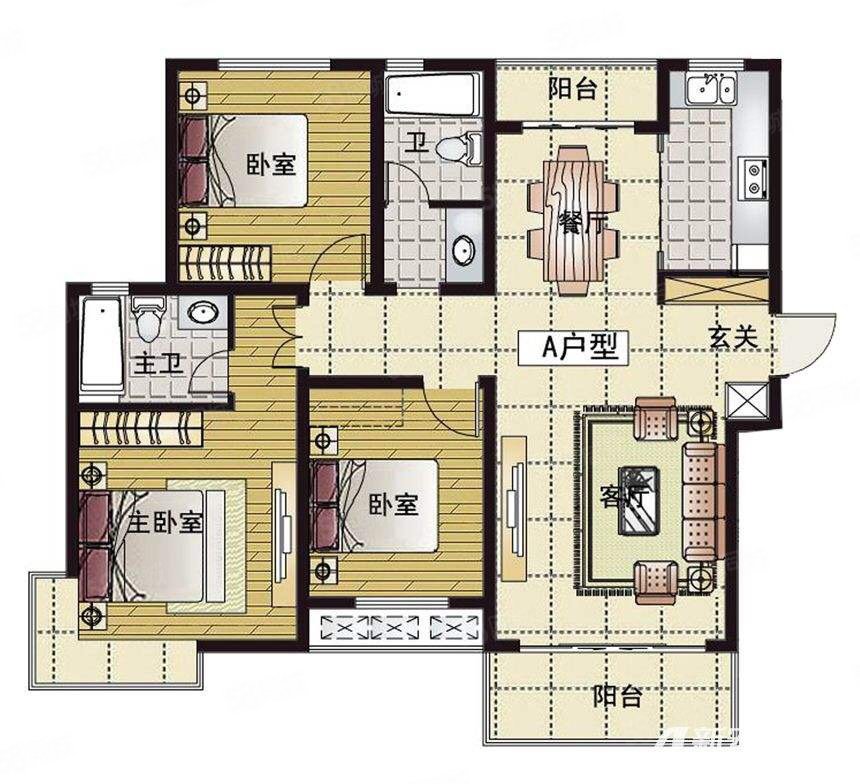 银洋河新村3室2厅2卫138㎡南北46.5万