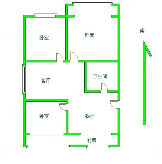 山语华庭小区3室2厅1卫127.54㎡南北73万