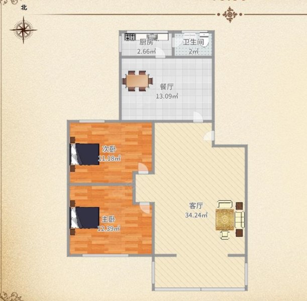 南厂住宅(西区)2室2厅1卫76.12㎡南北166万